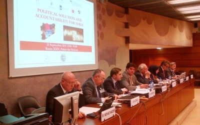Nazioni Unite/Ginevra: NPSG e PRNTT organizzano un evento parallelo su “Soluzione politica e responsabilità per la Siria”